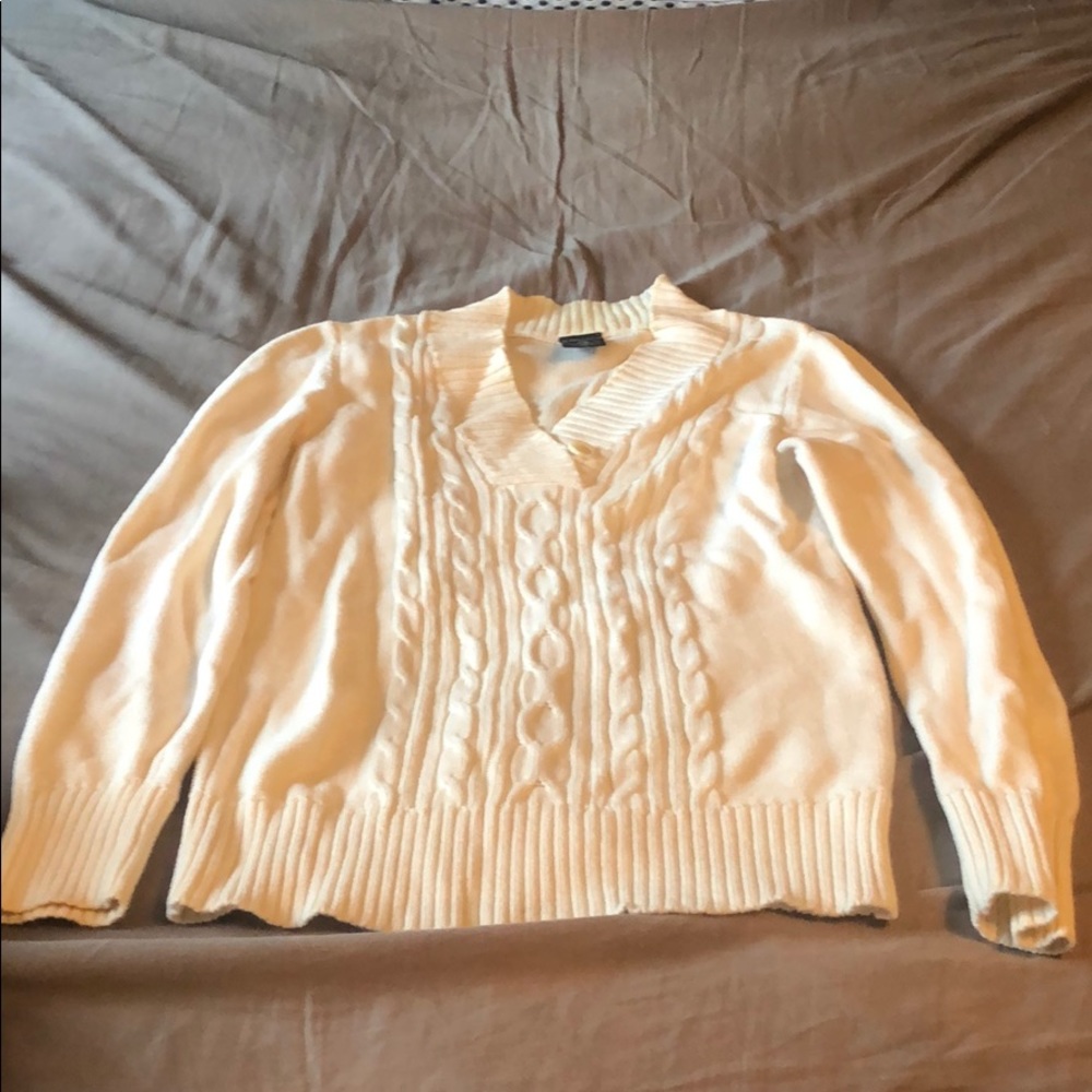 Faded Glory cream knit sweater size girls L(12-14)